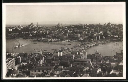 Ansichtskarte Konstantinopel, Blick auf die gesamte Stadt und des Bosporus  - Zdjęcie 1 z 2