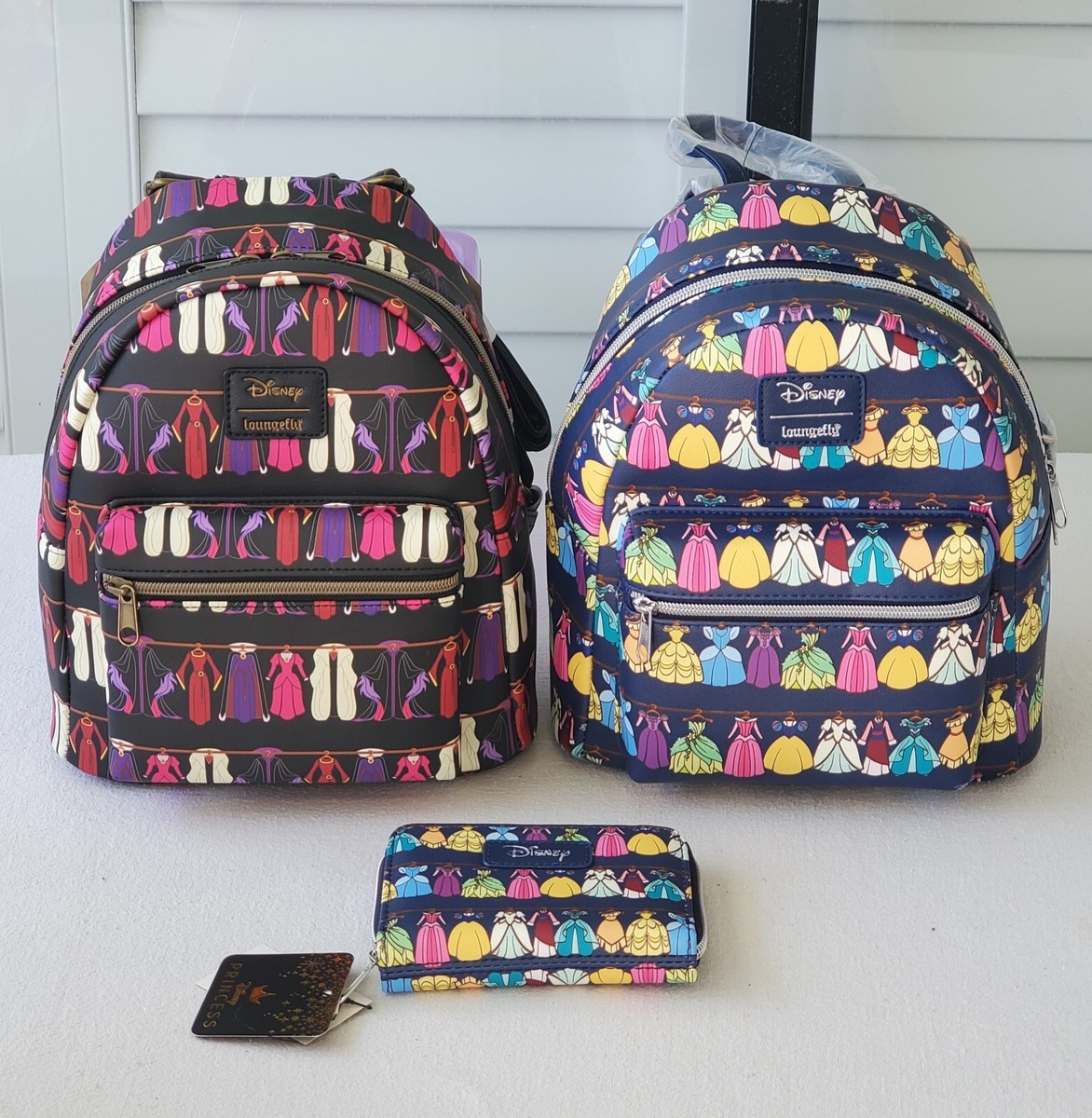 Loungefly Mini Backpack Princess Dress Belle Cinderella Tiana Ariel Rapunzel Bag Loungefly Disney Princess Dress Closet Mini Backpack - New  main image 2