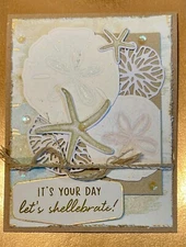 4 “Shellabrate Its Your Day”  Starfish Sand Dollar Greeting Card Kit Stampin Up