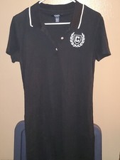 Women's Chaps Polo T-Shirt Dress Black Size L