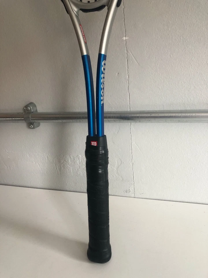 Wilson Titanium Comp 27" Squash Racket Silver & Blue Adults - Image 2 of 4