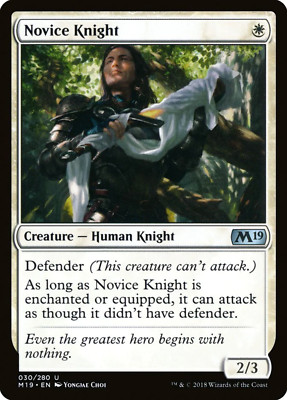 NOVICE KNIGHT X 4 N/M- CORE SET 2019 MAGIC THE GAHTERING
