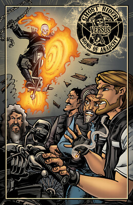 GHOST RIDER VS SONS OF ANARCHY CROSSOVER McJunkin 11x17 Print SALE!