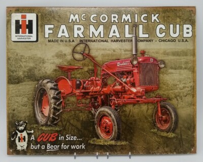 McCormick Farmall Cub Tin Sign 16'' W x 12.5'' Reproduction Desperate Enterprises 