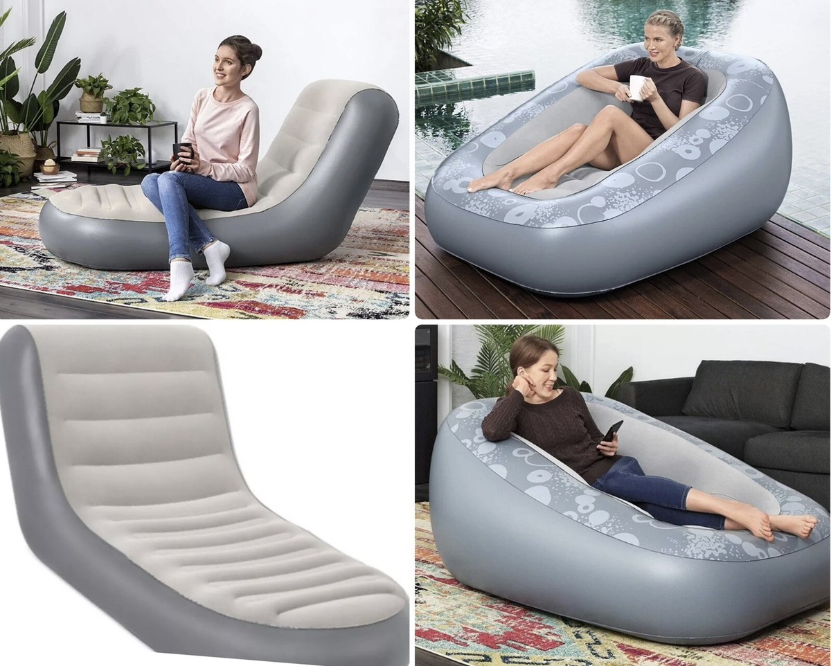 Bestway Inflatable Chair Sofa Chaise Sport Lounger, Comfi Deluxe Lounger