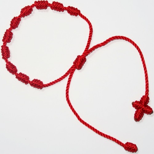 roja de 10 nudos decenario hilo protección con cruz bracelets | eBay