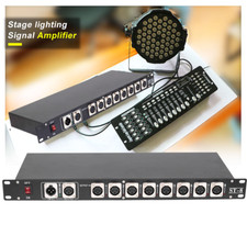 2PC/signal Amplifiter Distributor 8way DMX Splitter for Club dj Stage lighting
