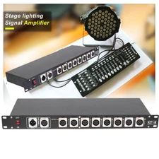 2pack signal Amplifiter Distributor 8way DMX Splitter for Club dj Disco lighting