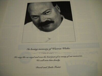 In Loving Memory Of WARREN WIEBE original 1998 Promo Poster Ad