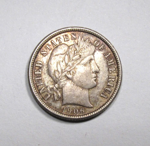 1906-D Silver Barber Dime AU Coin AQ626