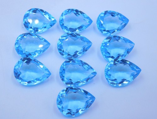 Topaze Bleu Ciel (Swiss Blue) En Forme De Cœur - 93.65 Carats - Lab-Created - Qualité AAA+ - Inde