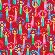 Wishwell By Robert Kaufman – Afterglow – Candles - Cranberry, Fabric BTY