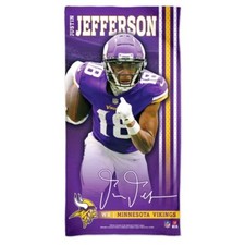 JUSTIN JEFFERSON MINNESOTA VIKINGS TOALLA DE PLAYA 30"X60" ALGODÓN FELPA LICENCIA NFL