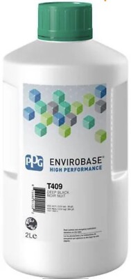 T409 PPG Refinish Envirobase High Performance 2 Liter Deep Black Paint Free Ship