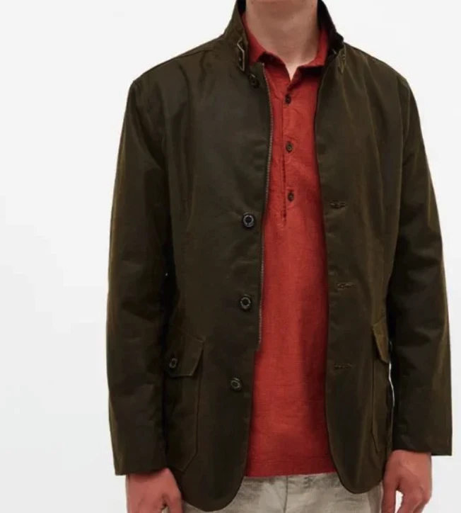 BARBOUR LUTZ Waxed Jacket Olive Rugged Sophistication MSRP$520 British Luxury image 16