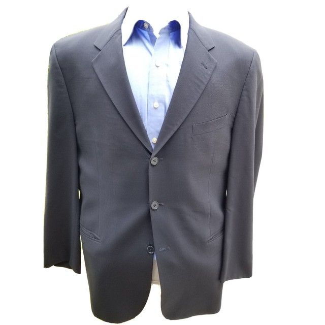 Joseph Abboud Mens 44R Regular 100 Wool Black Suit Jacket Blazer