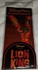 Disney Lion King Lanyard Pin Starter Set Authentic Simba Scar Pumba   FREE SHIP