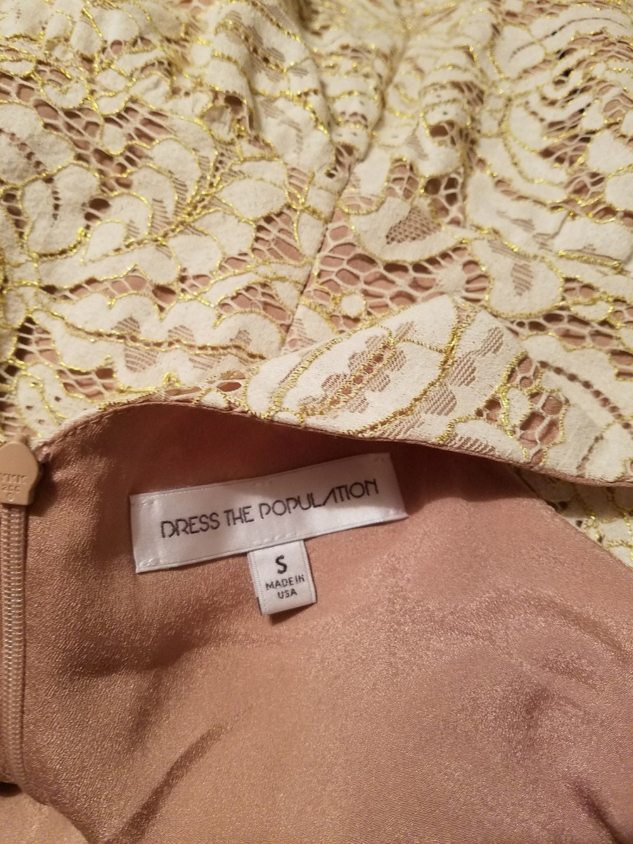 Dress The Population Melina Lace Maxi Dress Ivory Gold Sz 2 | eBay Dress The Population Melina Lace Maxi Dress Ivory Gold Sz 2 | eBay