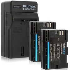 2x Batteria Blumax LP-E6 2000mah + caricabatteria per Canon EOS 5D MK3 80D,XC10