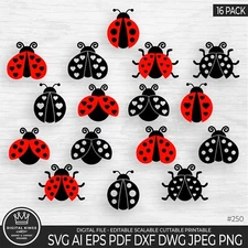 15+ Ladybug  silhouette bundle digital file SVG PNG Cricut Commercial use