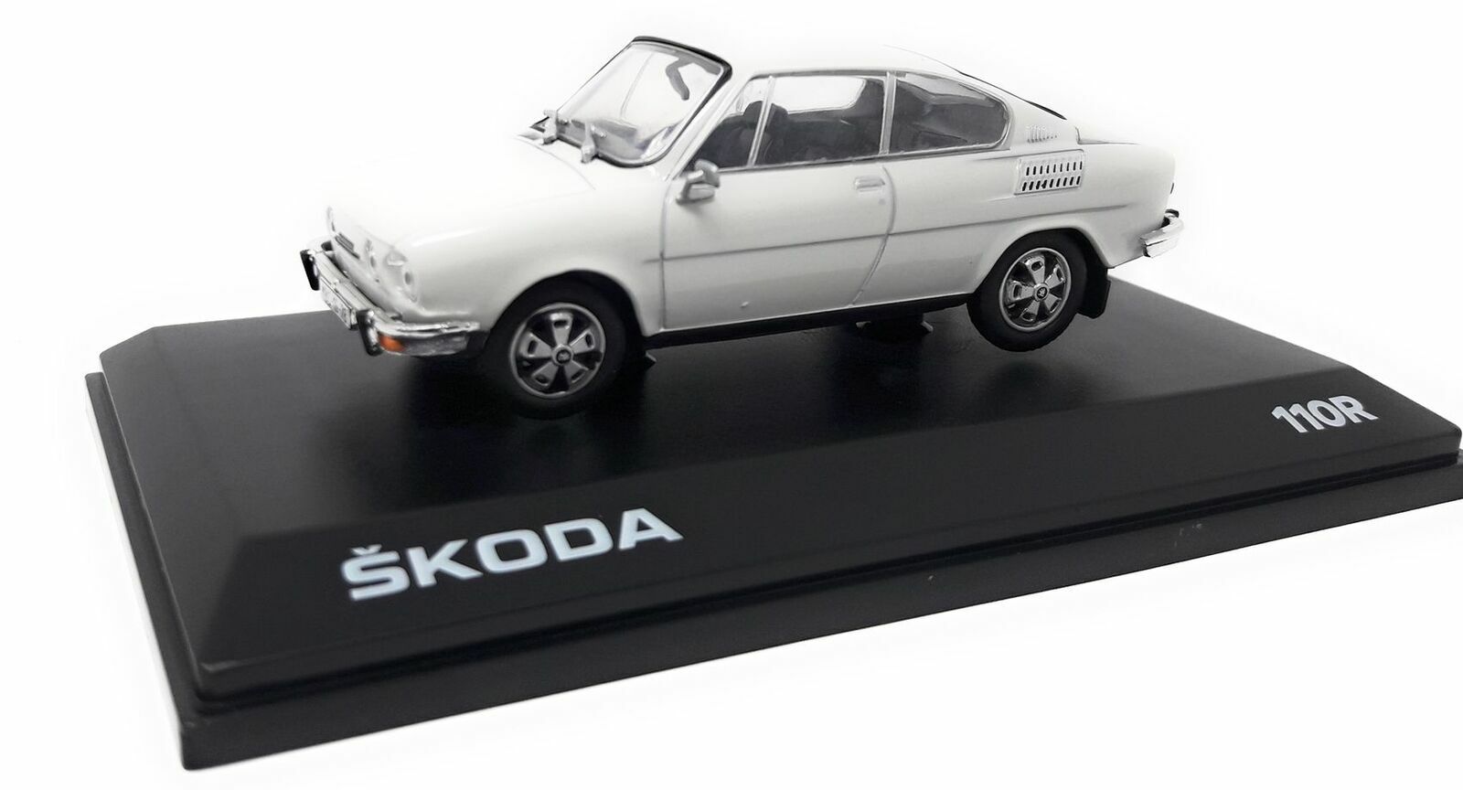 Skoda 110R Coupe 1980 Abrex 1:43 - Voiture miniature de collection gris et blanc