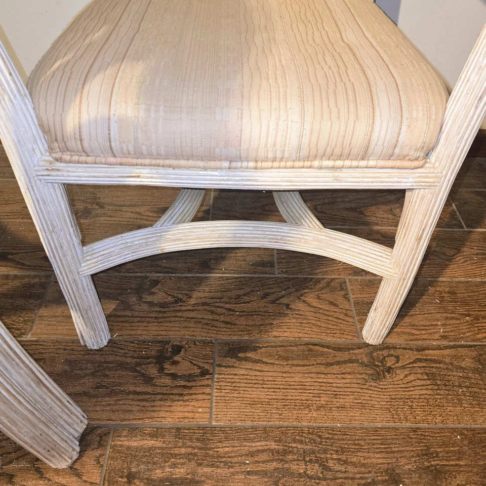 Juego de mesa de comedor vintage de ratán de 5 piezas con tapa de vidrio + 4 sillas con respaldo alto Foto 4 de 4