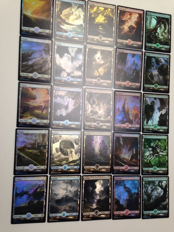 FOIL Battle For Zendikar (BFZ) 25 Card NM FOIL-FULL ART Basic Land Set (MtG) - Image 4 of 4