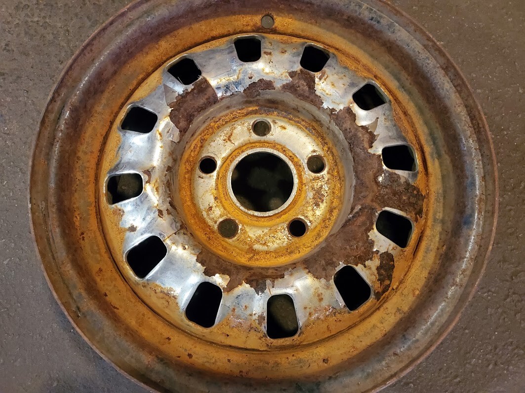 14x6 Original Centered Ford GT Mustang Steel Wheel 5 x 4.5 - Slight Wobble