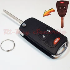 New Flip Key Modified Case Shell For Chrysler Dodge Jeep Remote Key 3 Buttons 1A
