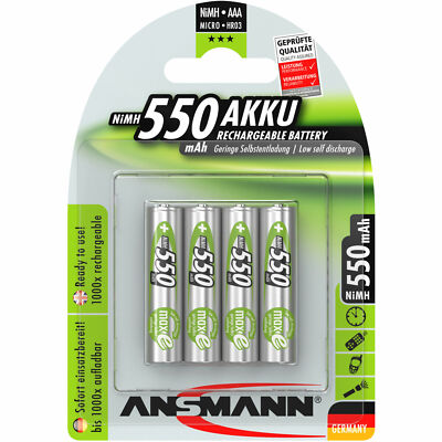 3er Set ANSMANN 5030772 NiMH-Akku Micro AAA, 550mAh, 4er-Pack