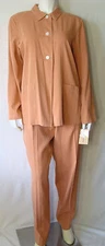 CHOICES Career Coral Top & Pant Set Silk & Cotton Size L NWT Retail $80.00 