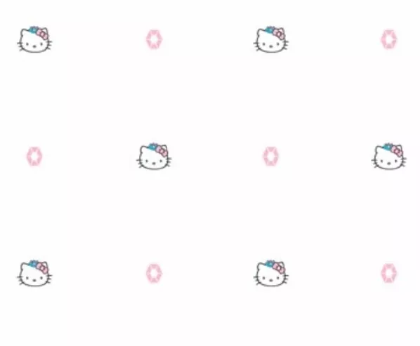 Wallpaper Hello Kitty on White Background Licensed by Sanrio