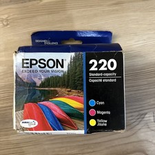Epson Genuine T220520 220 Standard Capacity Color CYM Ink Cartridges Exp 2020