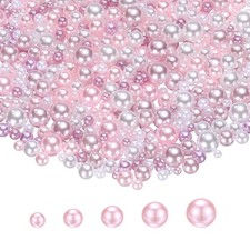 1000 Pcs No Hole Pearls, Mini Round Faux Pearl, Pink/Purple