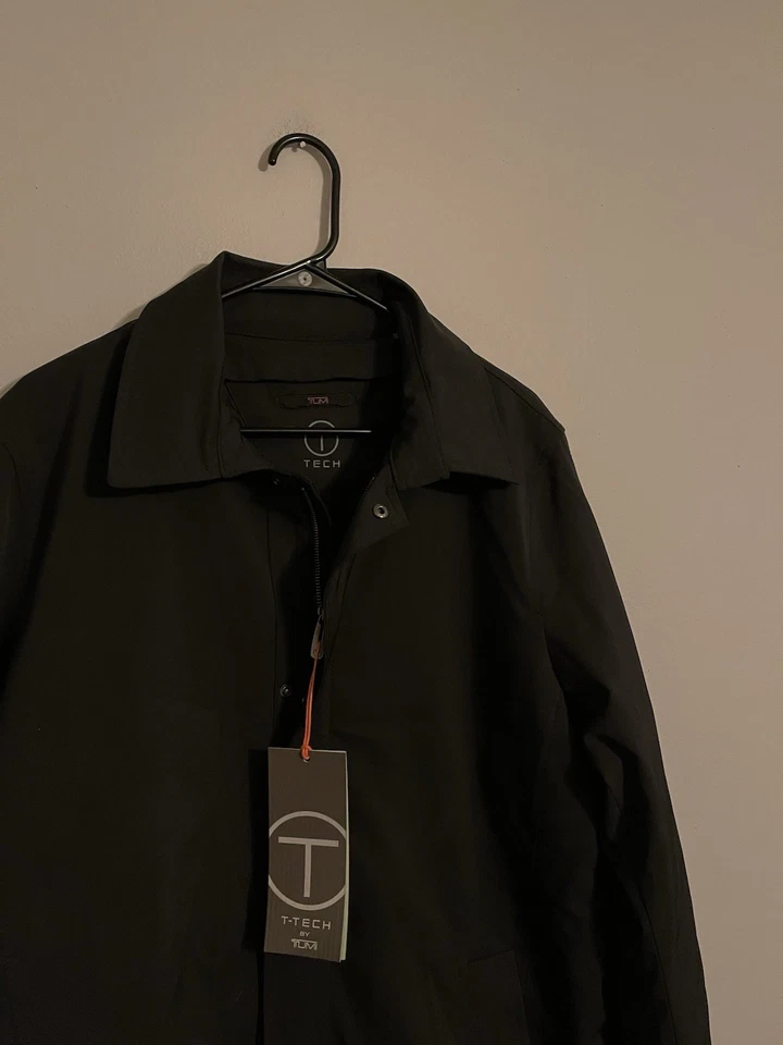 TUMI Tech Insulated Zip In Liner Black Jacket Coat Long - Men's Medium - New! - Image 2 of 4