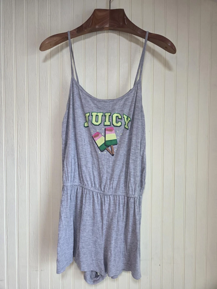 Romper Juicy Couture Feminino Grande Cinza Sem Mangas Picolé Gráfico Juicy Couture - Imagem 2 de 4