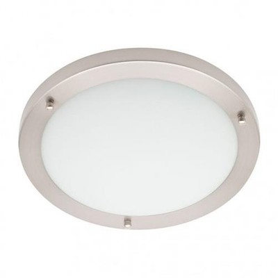 Litecraft Mari Unterputz große Badezimmer IP44 Deckenleuchte - Satin Nickel     