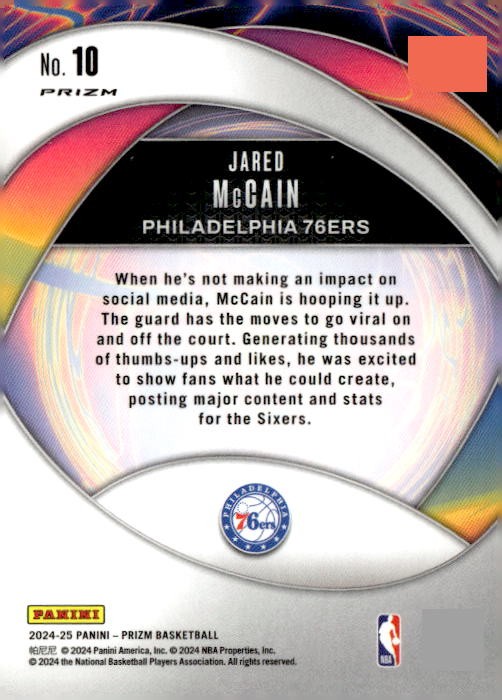 2024-25 Panini Prizm #10 Jared McCain Instant Impact