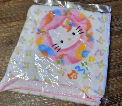 Sanrio Hello Kitty Vintage Cotton Wash Cloth 20cm Windmill theme 2002 Made Japan