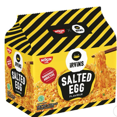 2 × (IRVINS) Salted eggs original flavours noodles (113g×5 packs) each