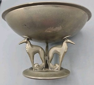 Borzoi Mayflower Pewter Dish Weidlich Brothers WB 2583 6" Dog Art Deco figurine