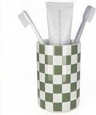 Tooth Brush Holder for Bathroom, Green Toothbrush Holders for Bathrooms, Modern