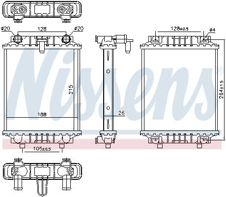 KüHler, MotorküHlung Vorne Links Rechts Unten Nissens 60372 FüR Audi Seat VW-image