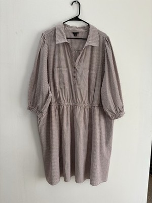 TORRID Womens Plus Size 4/4X (26) Mini Blouson Sleeve Striped Shirt Dress
