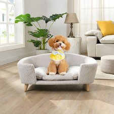 Elevated Corduroy Dog Bed, Rubber Wood Legs, Foam, Easy Assembly
