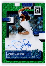 2022 Donruss Optic #RRS-AJ Andre Jackson Rated Rookie Green Mojo AUTO /88 SP RC