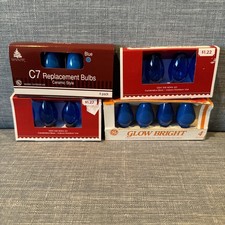Vintage 4 Boxes BLUE C7 Replacement Bulbs 120V 5W 60Hz AC   16 Bulbs