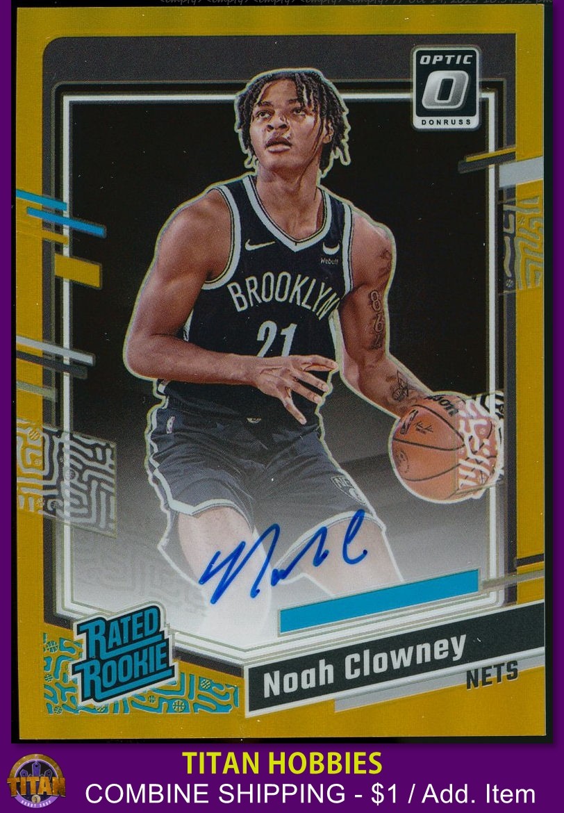 2023-24 Panini Donruss Optic Autograph GOLD HOLO #257 Noah Clowney AUTO RC /10