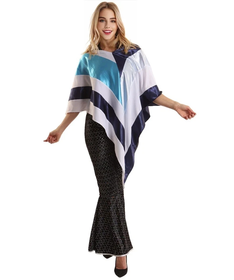 Déguisement poncho ABBA - Popstar disco années 70, poncho maman mia - Photo 1/4