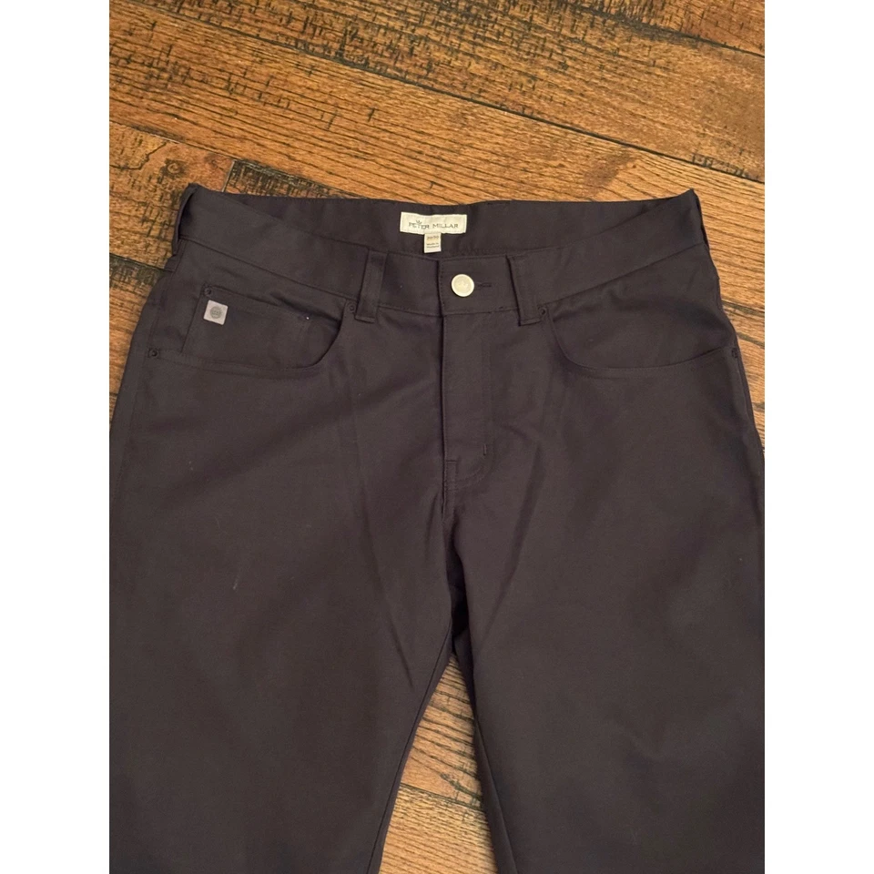 Peter Millar Mens Chino Pants Navy Blue Size 30/30Flat Front Casual Golf - Image 3 of 4